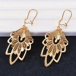24k Gold Plated Geometric Drop Earrings